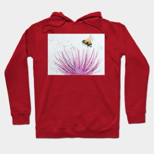 Bumble bee and Pink Flower Hoodie